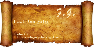 Faul Gergely névjegykártya